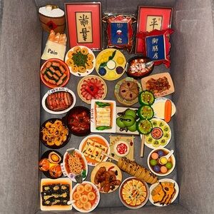 Colorful Set of Miniature Chinese Food Magnets